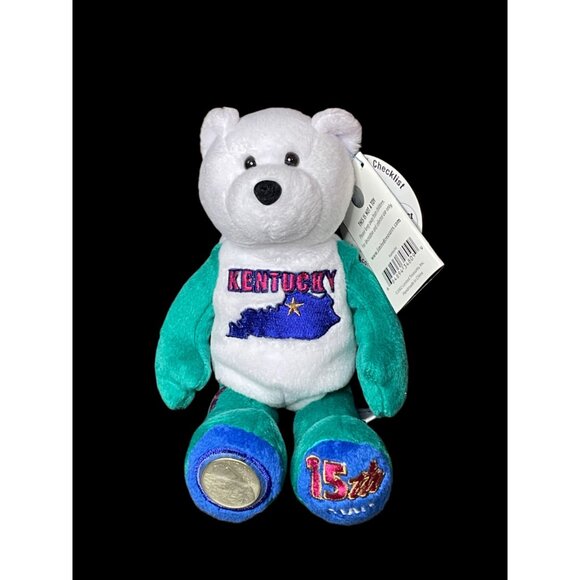 2001 Limited Treasures Kentucky State Quarter Coin Bean Bear Plush - Picture 2 of 5